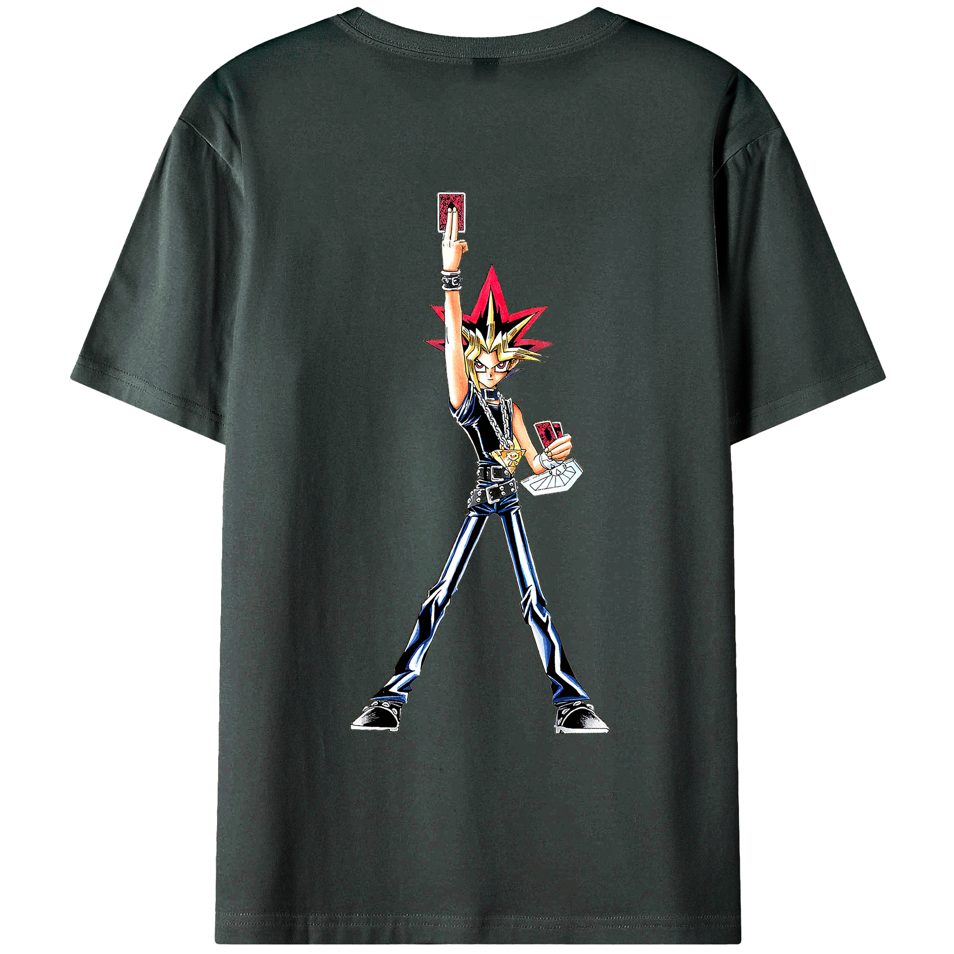 （画像用） 遊☆戯☆王 Yu-Gi-Oh! 綿100％ メンズ半袖Tシャツ（バックプリント） 通気性